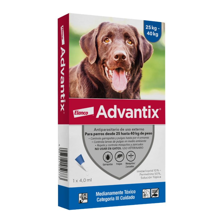 Desparasitante Advantix antiparasitarios para perros desde 25 a 40 KG